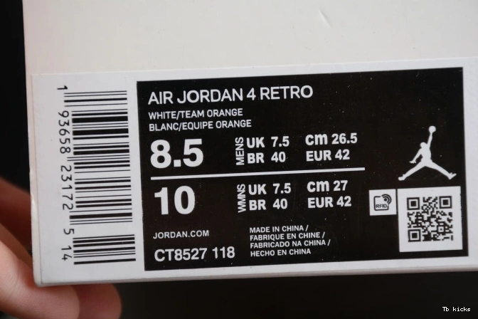 Cheap TBK Team Jordan 4 OrangeCT8527-118 Air 0626